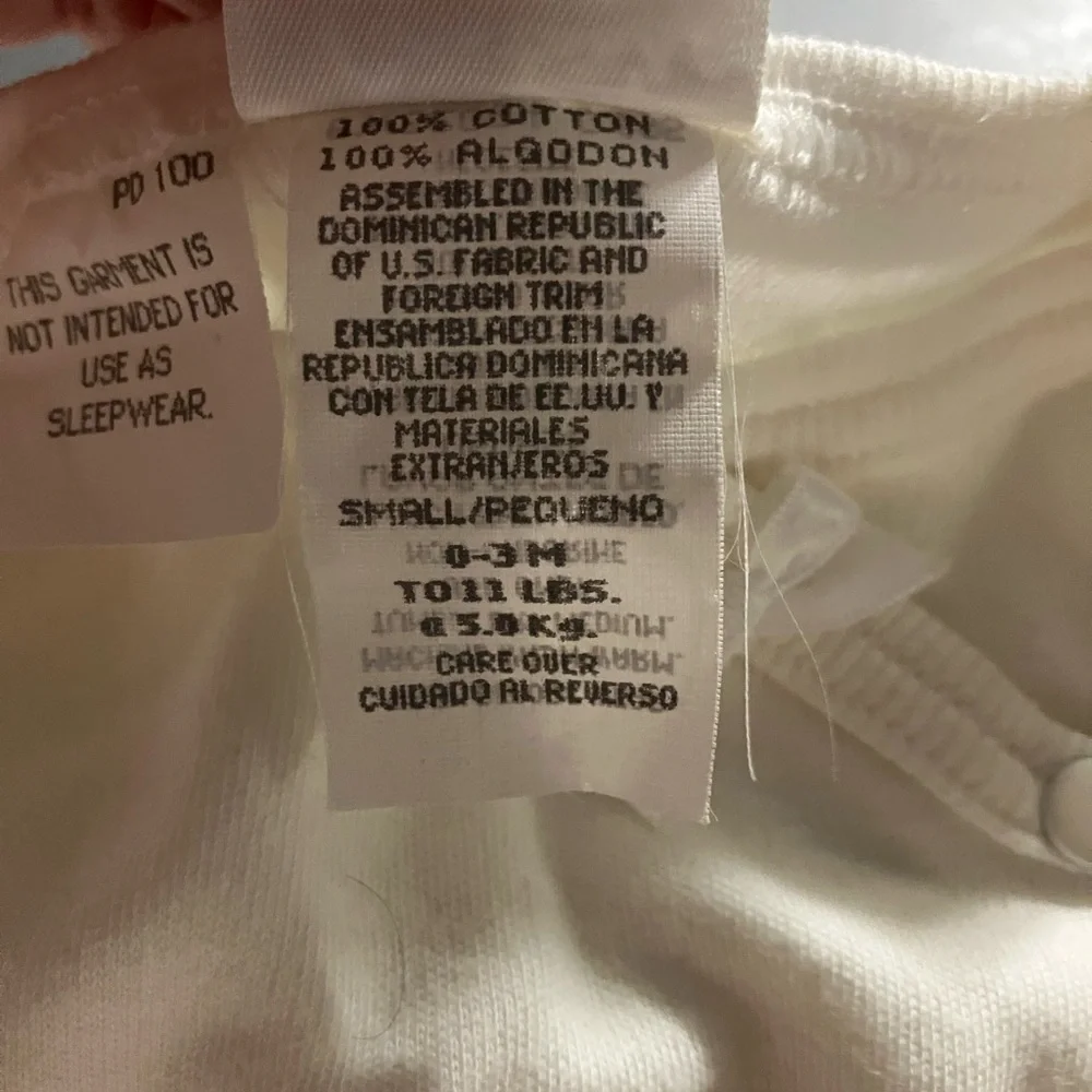 Vintage Carter's White Footie One Piece with Screenprint